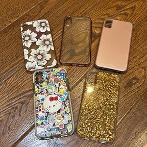 Lot of (5) iPhone XR cases - Hello Kitty, kate spade, Casemate and iHome